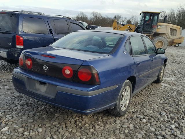 2G1WF52E959113899 - 2005 CHEVROLET IMPALA BLUE photo 4