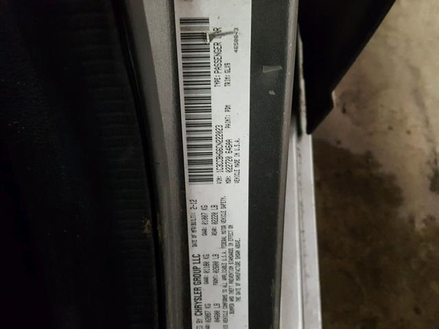 1C3CCBHG6CN222023 - 2012 CHRYSLER 200 S 石墨色 照片 10