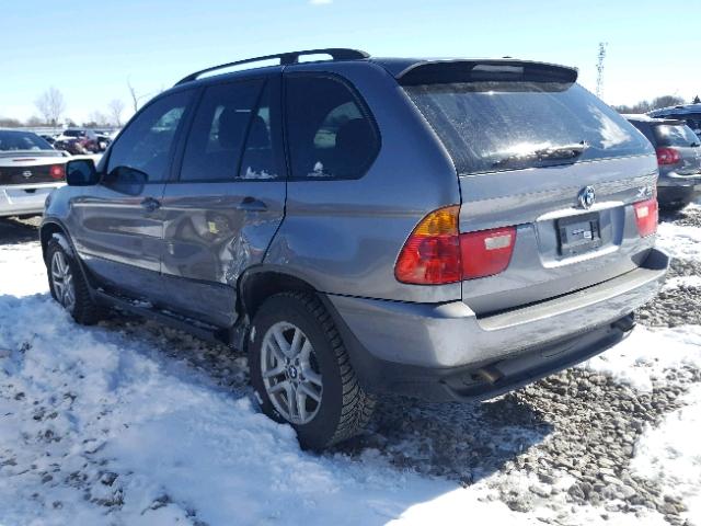 5UXFA13555LY01662 - 2005 BMW X5 3.0I GRAY photo 3