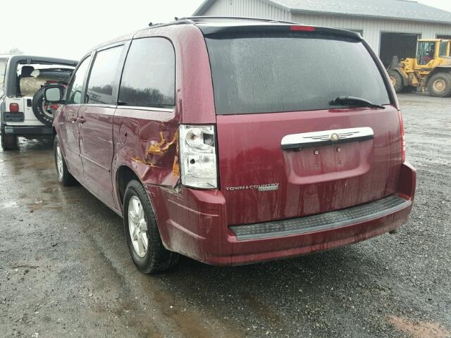 2A8HR54P98R843010 - 2008 CHRYSLER TOWN & COU BURGUNDY photo 3