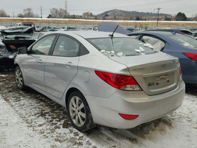 KMHCU4AE9EU754447 - 2014 HYUNDAI ACCENT GLS SILVER photo 3