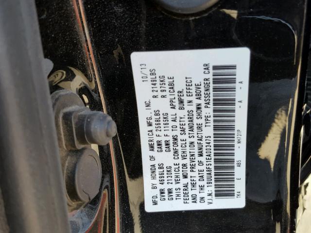 19UUA8F51EA003475 - 2014 ACURA TL TECH BLACK photo 10