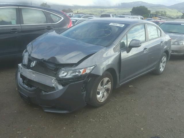 19XFB2F57DE078503 - 2013 HONDA CIVIC LX GRAY photo 2