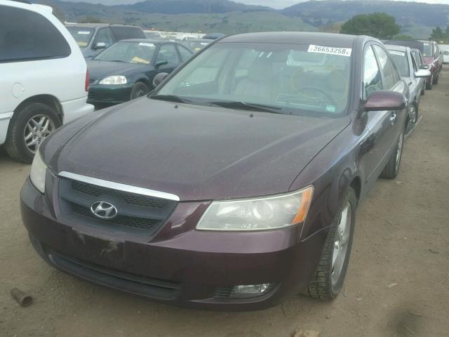 5NPEU46F96H078740 - 2006 HYUNDAI SONATA GLS MAROON photo 2