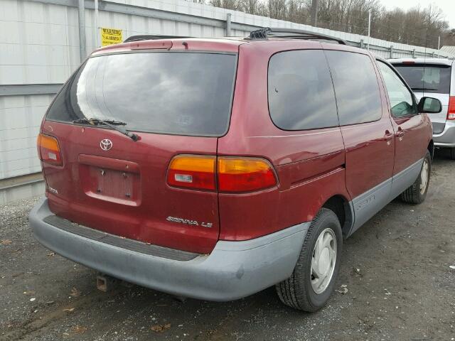 4T3ZF13C8XU162238 - 1999 TOYOTA SIENNA LE RED photo 4