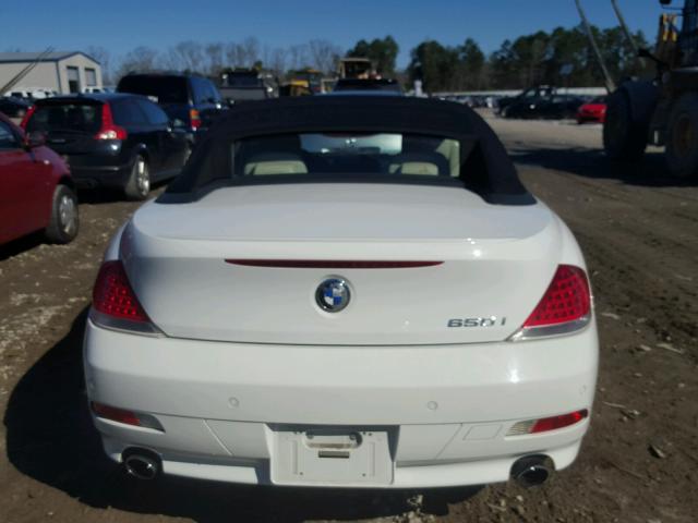 WBAEK13486CN75228 - 2006 BMW 650 I თეთრი ფოტო 9