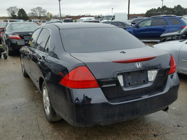 1HGCM56707A179794 - 2007 HONDA ACCORD EX BLACK photo 3