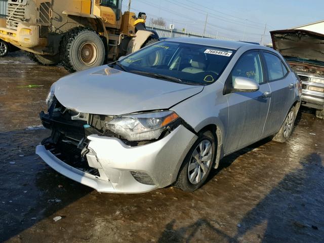 2T1BURHEXEC175502 - 2014 TOYOTA COROLLA L SILVER photo 2