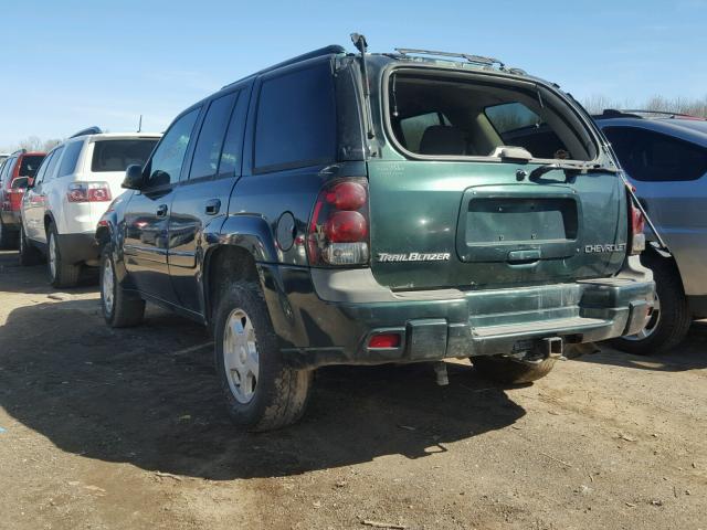 1GNDS13SX22258569 - 2002 CHEVROLET TRAILBLAZE GREEN photo 3