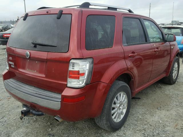 4M2CU87719KJ10103 - 2009 MERCURY MARINER PR RED photo 4