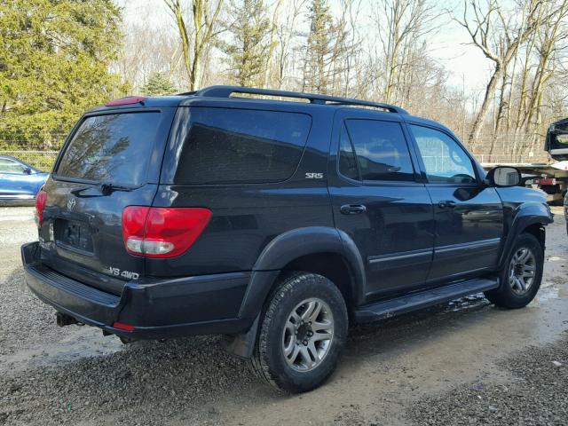 5TDBT44A05S239319 - 2005 TOYOTA SEQUOIA SR BLACK photo 4