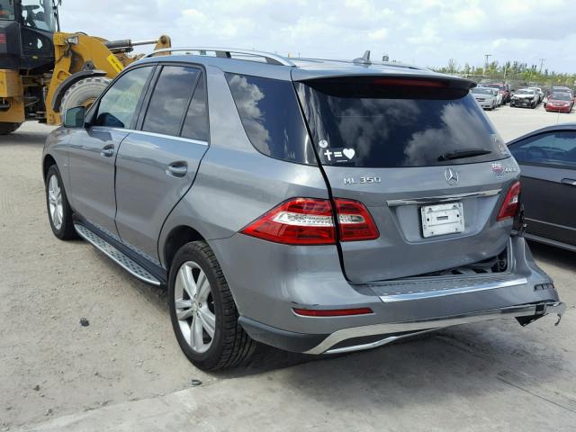 4JGDA5HB3CA018374 - 2012 MERCEDES-BENZ ML 350 4MA GRAY photo 3