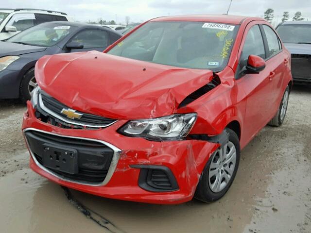 1G1JB5SHXH4130802 - 2017 CHEVROLET SONIC LS RED photo 2