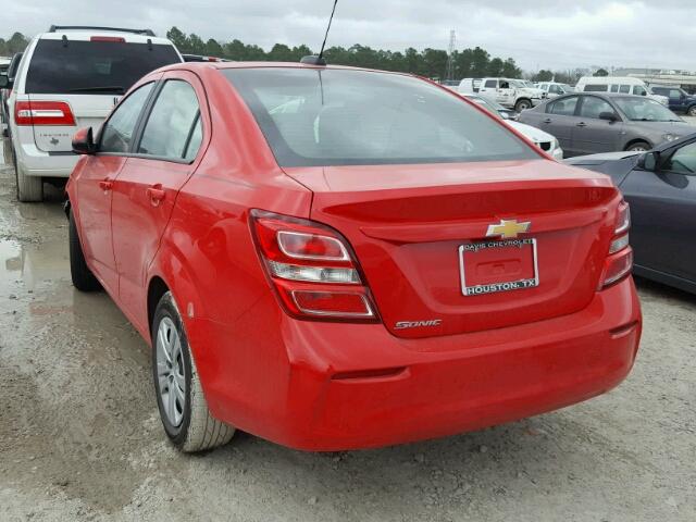 1G1JB5SHXH4130802 - 2017 CHEVROLET SONIC LS RED photo 3