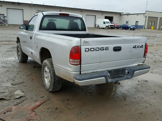 1B7GG26X91S143710 - 2001 DODGE DAKOTA SILVER photo 3