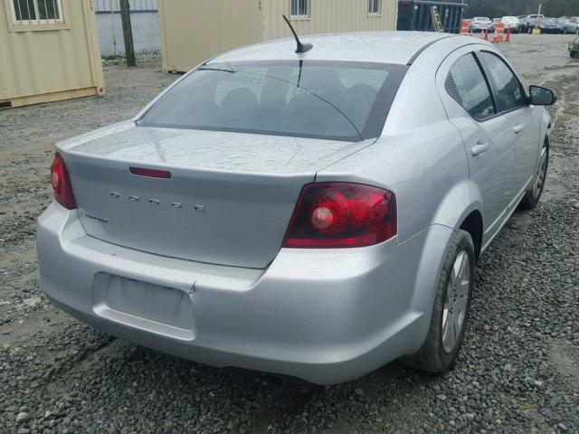 1C3CDZAB6CN323874 - 2012 DODGE AVENGER SE SILVER photo 4