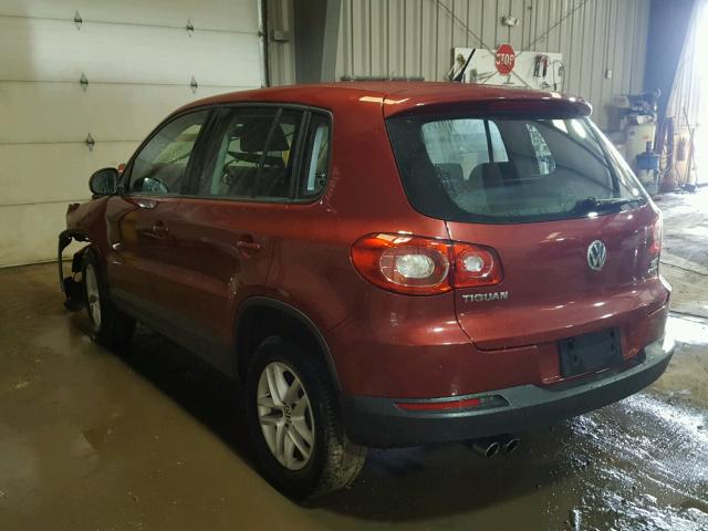 WVGBV7AX7BW001902 - 2011 VOLKSWAGEN TIGUAN S MAROON photo 3