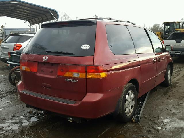 5FNRL18963B063276 - 2003 HONDA ODYSSEY EX RED photo 4