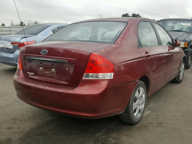 KNAFE121075432850 - 2007 KIA SPECTRA EX BURGUNDY photo 4