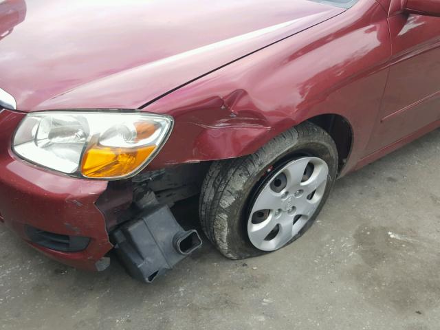 KNAFE121075432850 - 2007 KIA SPECTRA EX BURGUNDY photo 9