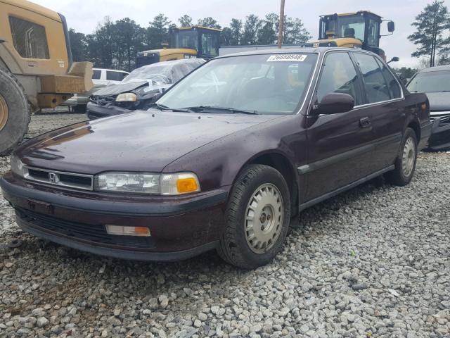 1HGCB7660MA130244 - 1991 HONDA ACCORD EX MAROON photo 2