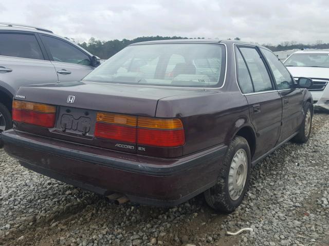 1HGCB7660MA130244 - 1991 HONDA ACCORD EX MAROON photo 4