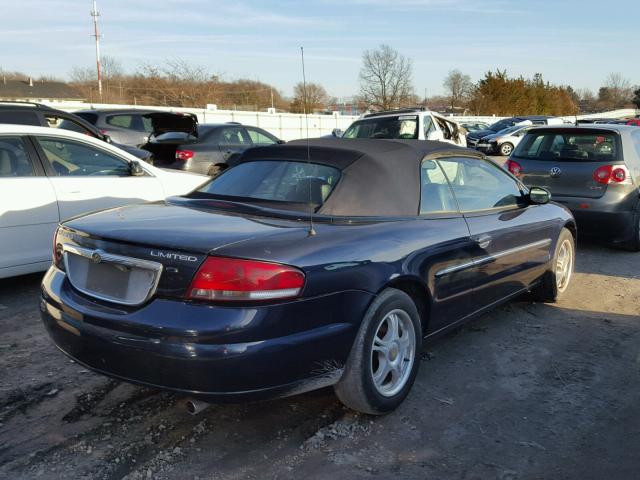 1C3EL65R92N108568 - 2002 CHRYSLER SEBRING LI BLUE photo 4