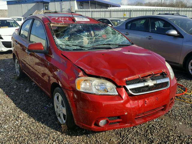 KL1TG56E89B399709 - 2009 CHEVROLET AVEO LT RED photo 1