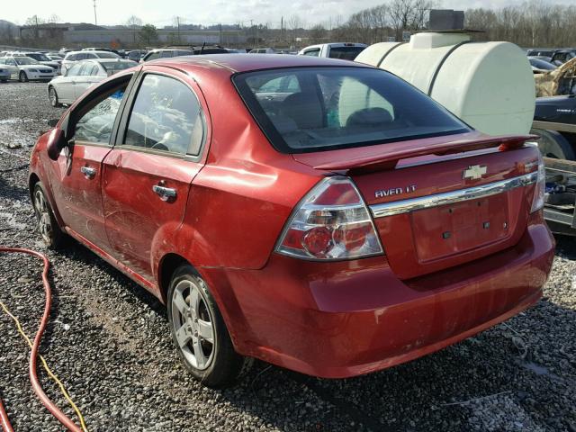 KL1TG56E89B399709 - 2009 CHEVROLET AVEO LT RED photo 3