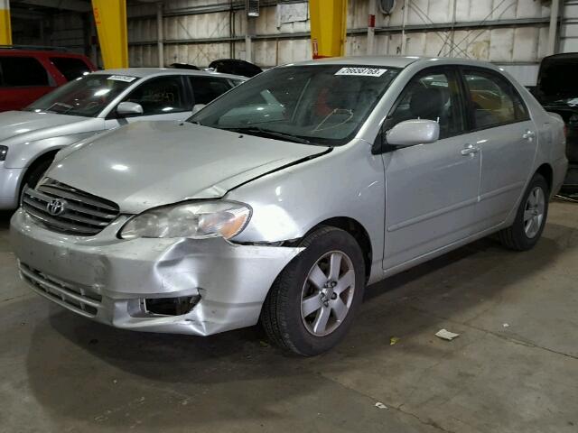 JTDBR38E242032135 - 2004 TOYOTA COROLLA CE SILVER photo 2