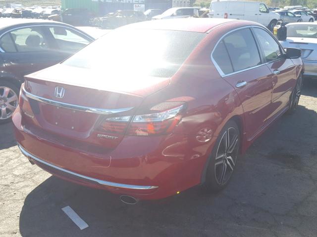 1HGCR2F50GA166557 - 2016 HONDA ACCORD SPO RED photo 4