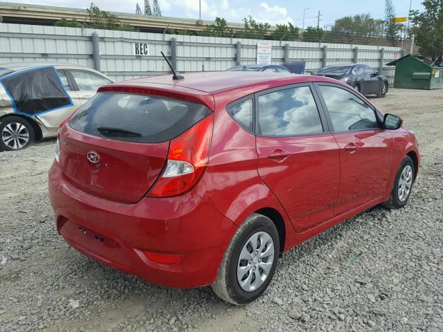 KMHCT5AE7HU337485 - 2017 HYUNDAI ACCENT SE RED photo 4