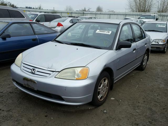 2HGES15271H566588 - 2001 HONDA CIVIC DX SILVER photo 2