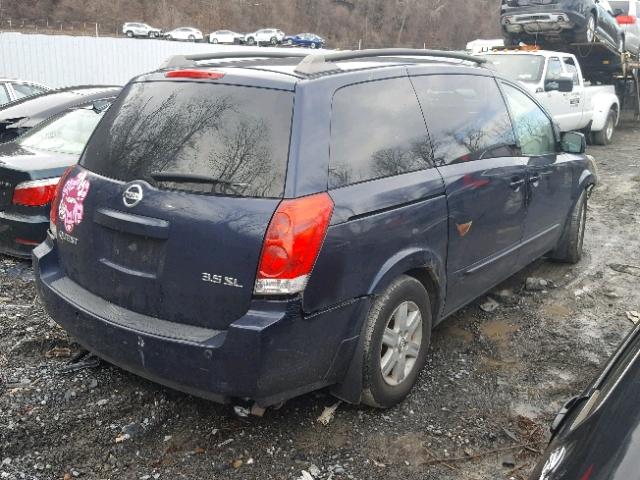 5N1BV28U55N106270 - 2005 NISSAN QUEST S BLUE photo 4