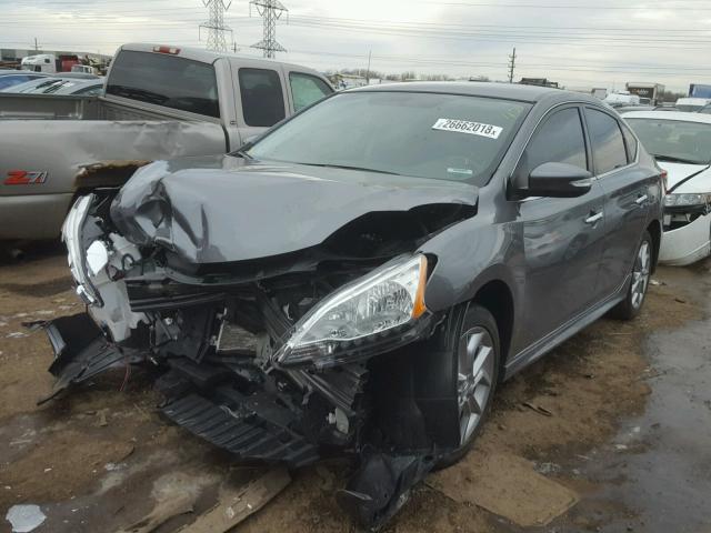 3N1AB7AP1FY347793 - 2015 NISSAN SENTRA S GRAY photo 2