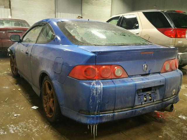 JH4DC530X5S009834 - 2005 ACURA RSX TYPE-S BLUE photo 3