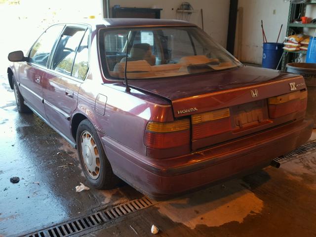 JHMCB7652LC002577 - 1990 HONDA ACCORD LX MAROON photo 3