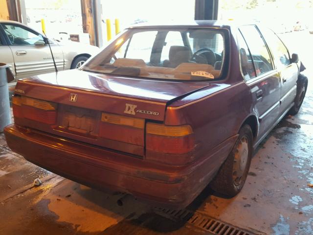 JHMCB7652LC002577 - 1990 HONDA ACCORD LX MAROON photo 4