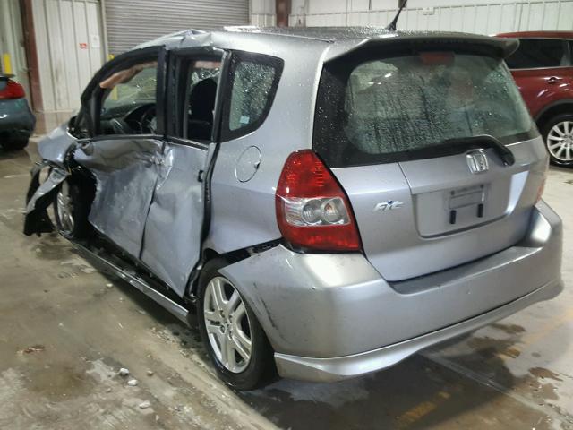 JHMGD38697S026686 - 2007 HONDA FIT S SILVER photo 3