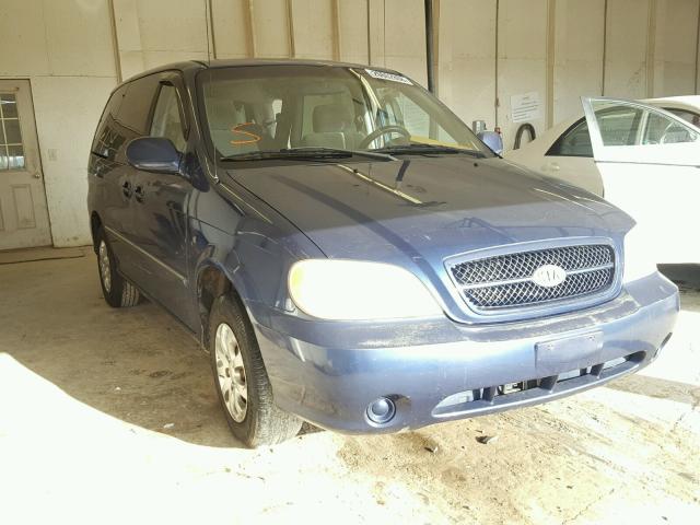 KNDUP131356651683 - 2005 KIA SEDONA EX BLUE photo 1