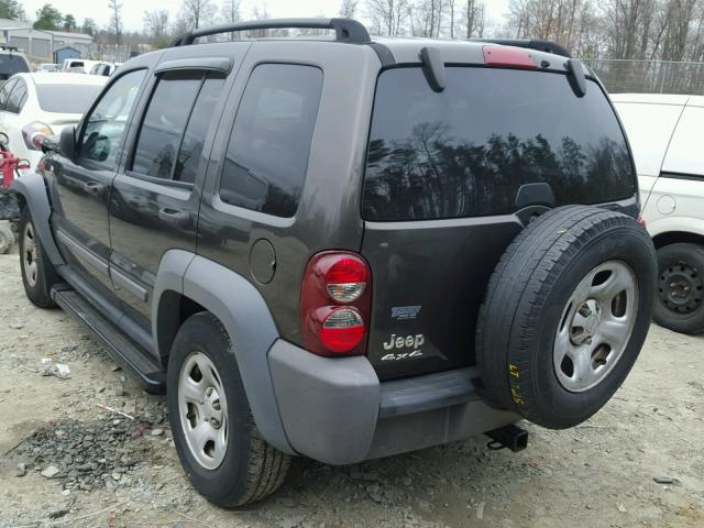 1J4GL48K95W575862 - 2005 JEEP LIBERTY SP GRAY photo 3