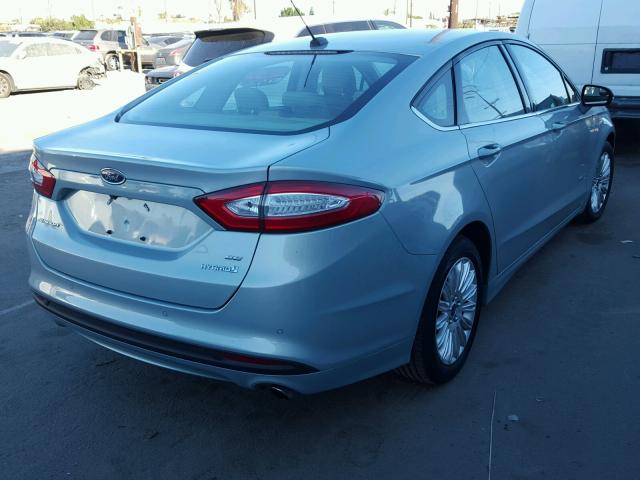 3FA6P0LU1DR237418 - 2013 FORD FUSION SE BLUE photo 4