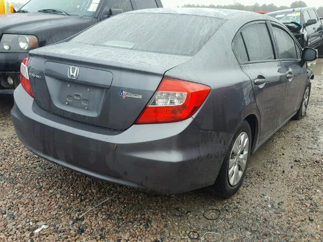 19XFB2F56CE090060 - 2012 HONDA CIVIC LX GRAY photo 4