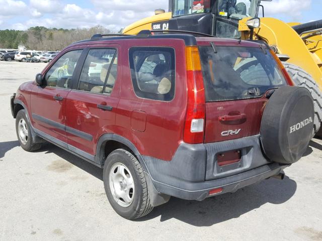 SHSRD68404U201340 - 2004 HONDA CR-V LX MAROON photo 3