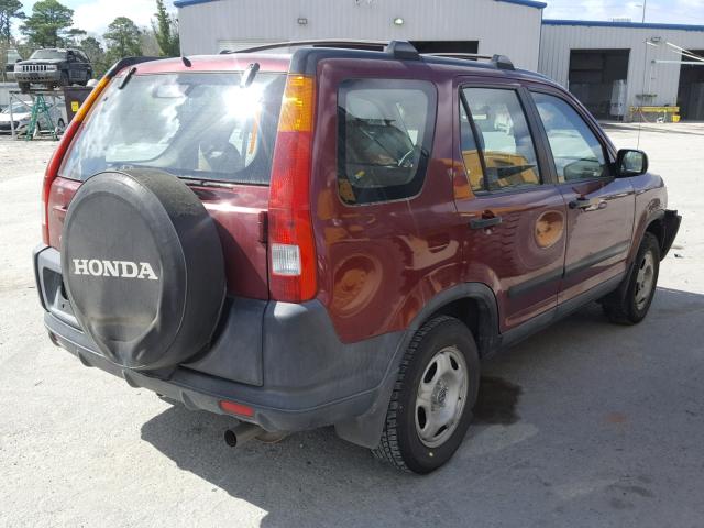 SHSRD68404U201340 - 2004 HONDA CR-V LX MAROON photo 4