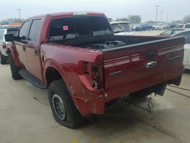 1FTFW1R67EFC47414 - 2014 FORD F150 SVT R RED photo 3