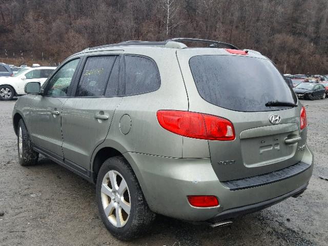 5NMSH73E27H038504 - 2007 HYUNDAI SANTA FE S GREEN photo 3