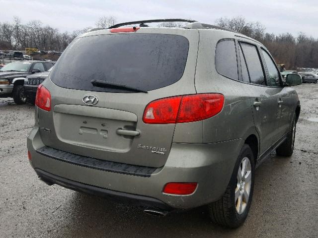 5NMSH73E27H038504 - 2007 HYUNDAI SANTA FE S GREEN photo 4