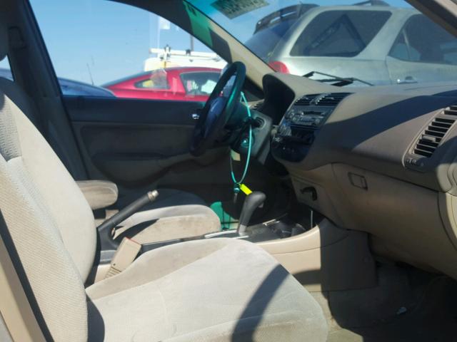 2HGES26782H554175 - 2002 HONDA CIVIC EX ოქროსფერი ფოტო 5