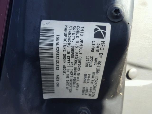 1G8AL52F53Z121692 - 2003 SATURN ION LEVEL 红色 照片 10